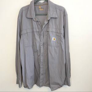 Carhartt 101290 Force Mandan Long Sleeve Solid Shirt Grey Size 2XL